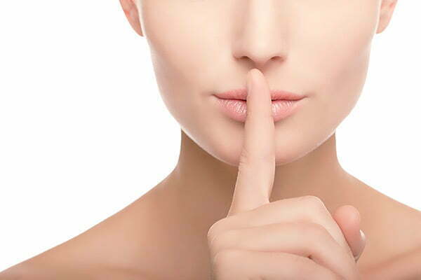 Woman keeping a secret