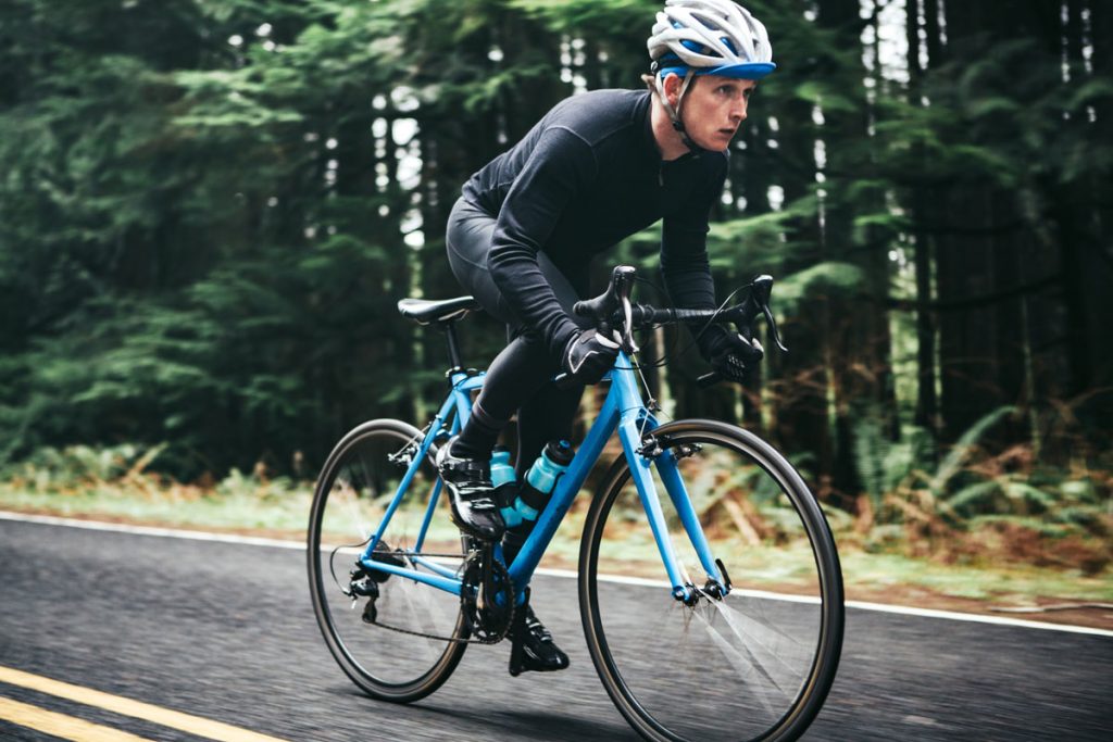 man riding a bike