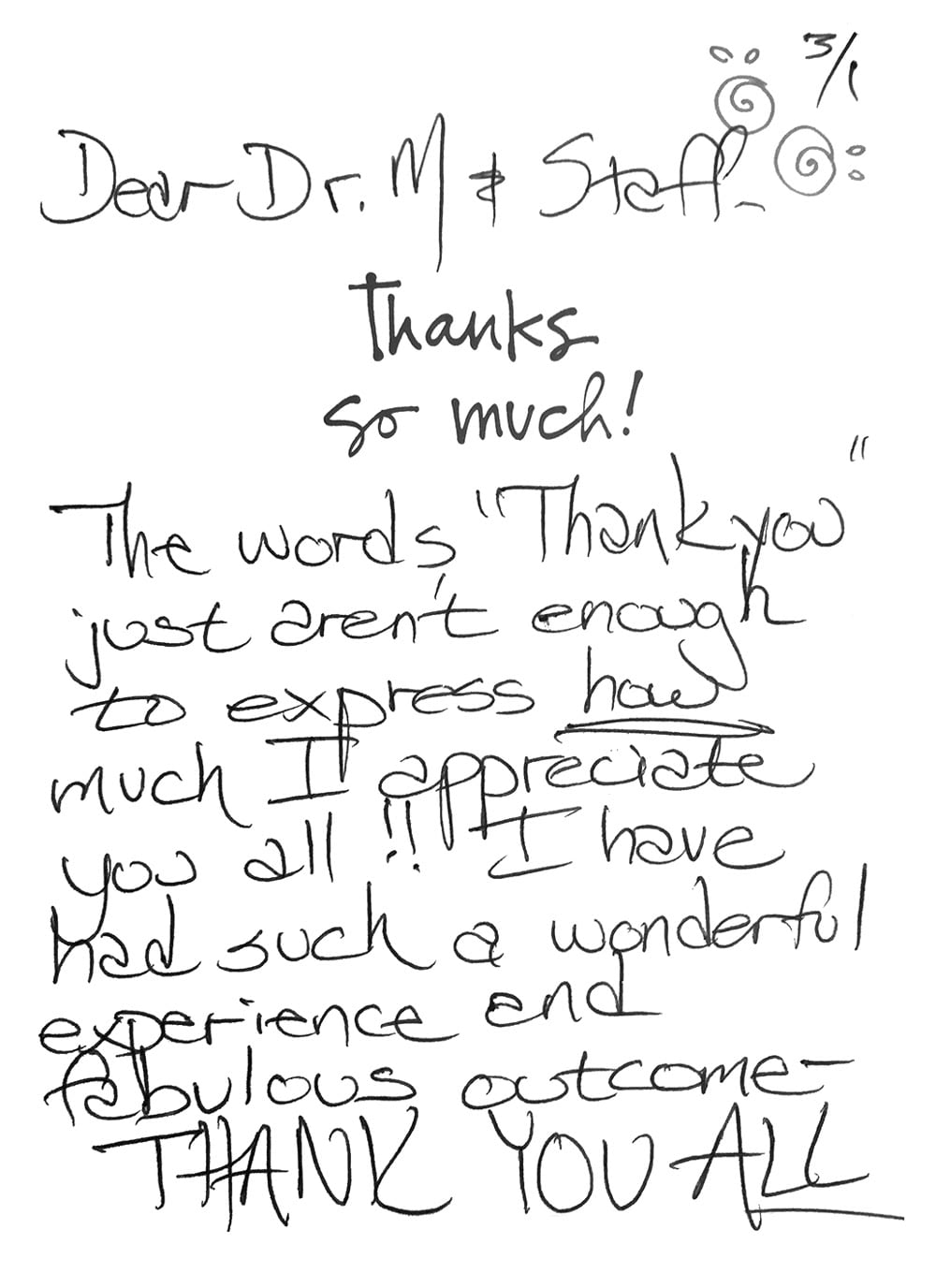 Testimonials - Thank You Cards - Dr. Movassaghi