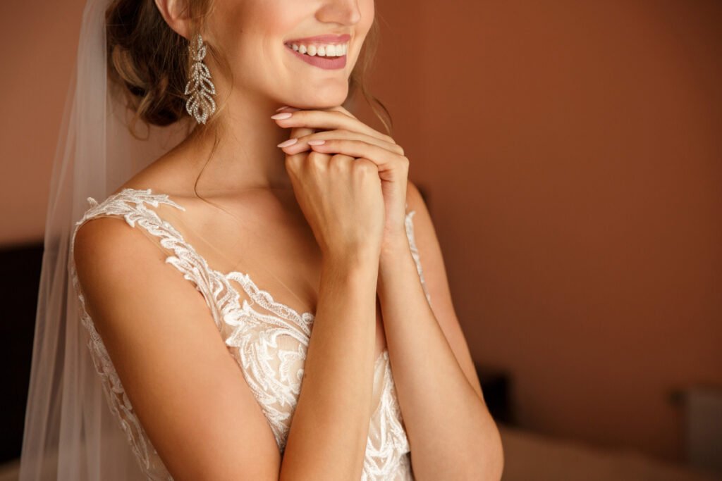 Beautiful smiling bride on her wedding day