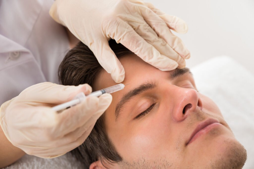 Man getting Botox injections at a medical spa