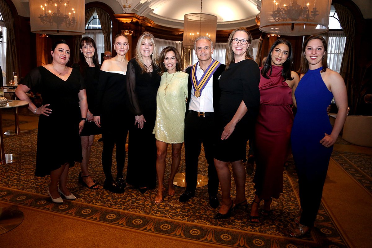 The team at Movassaghi Plastic Surgery in Eugene Oregon poses for a picture with Dr. Movassaghi after he was named the new president of The Aesthetic Society
